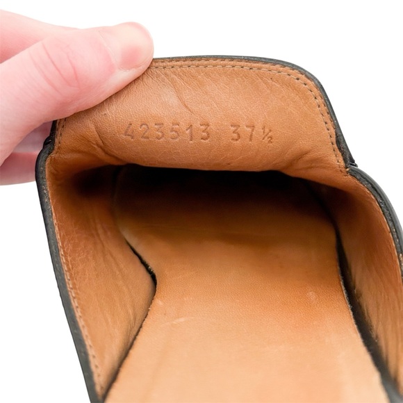 Gucci Princetown Horsebit Loafer Mules Black Leather Buckle Slipper Flats 37.5 - Picture 8 of 11